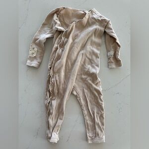 Soft Beige Kids Footie Pajamas
